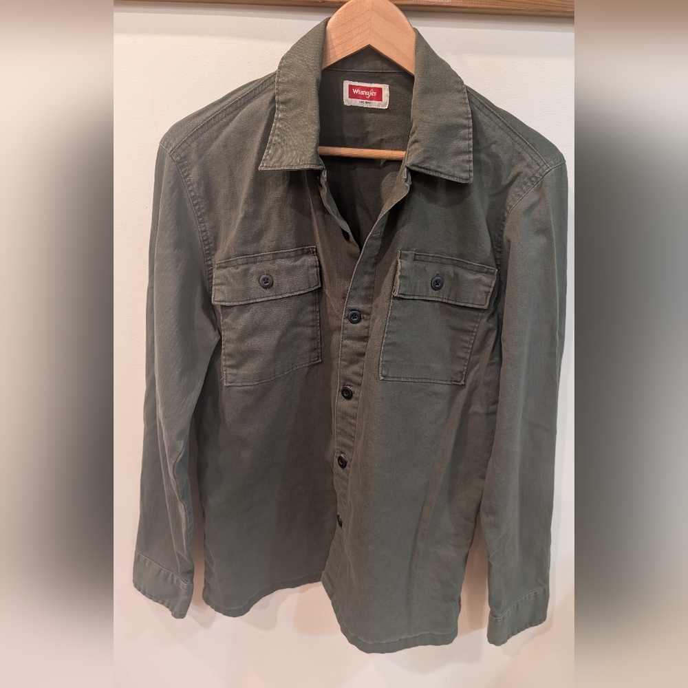 Wrangler Men's Olive Green Shirt Jacket